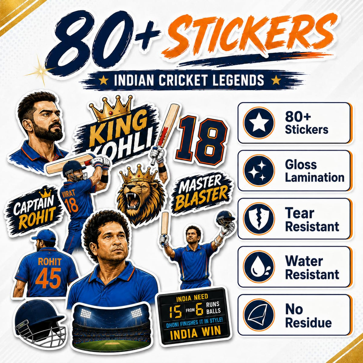 Zesta Cricket Vinyl Stickers – Pack of 50 – image 2