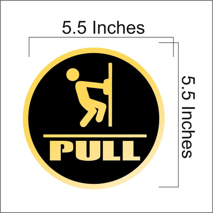 Zesta Push Pull Round Self-Adhesive Acrylic Office Sign – image 2