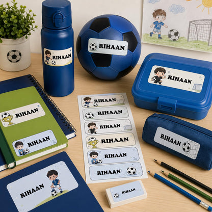 Zesta football personalised name stickers for kids, pack of 40 - image 2