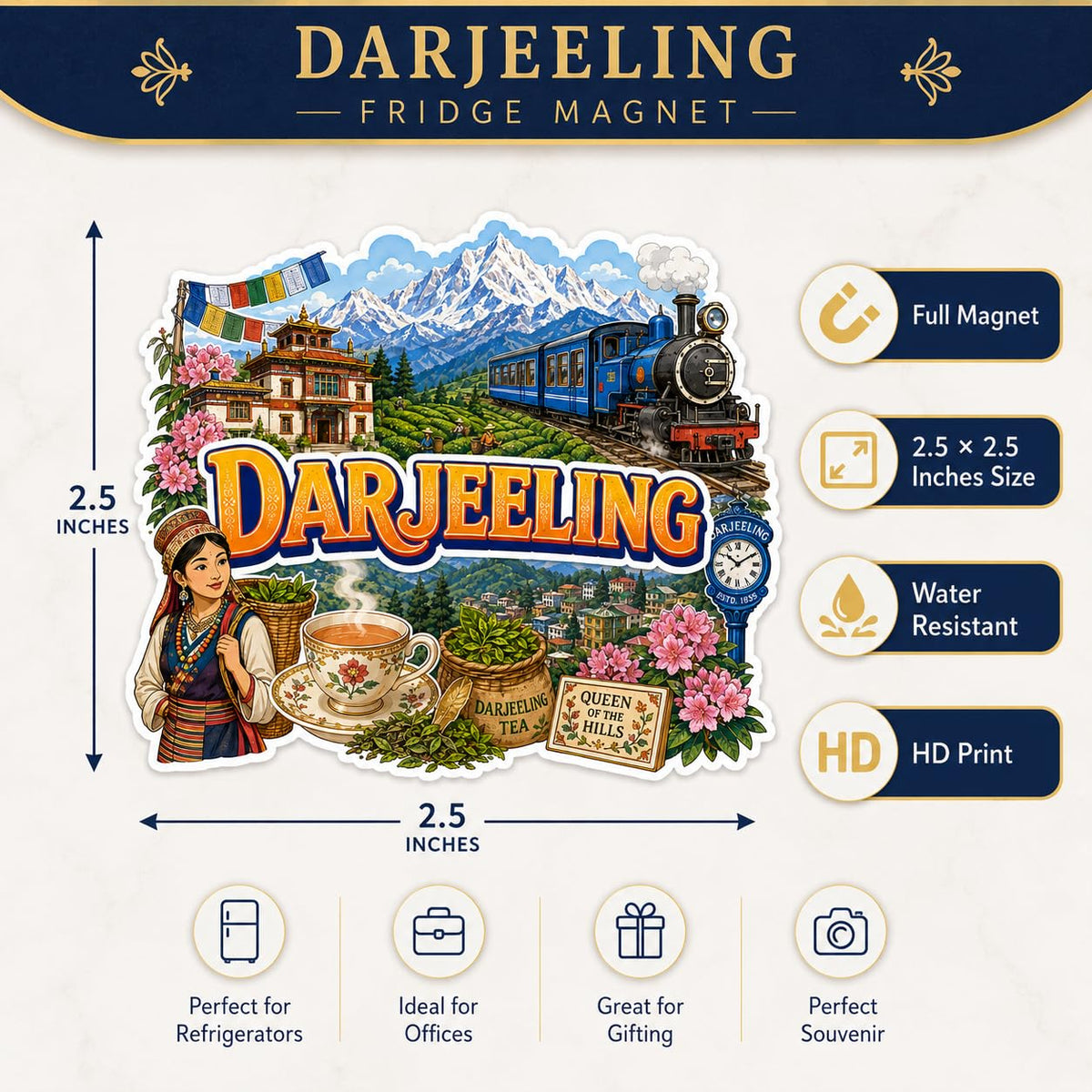 Zesta Darjeeling wooden fridge magnet - image 2
