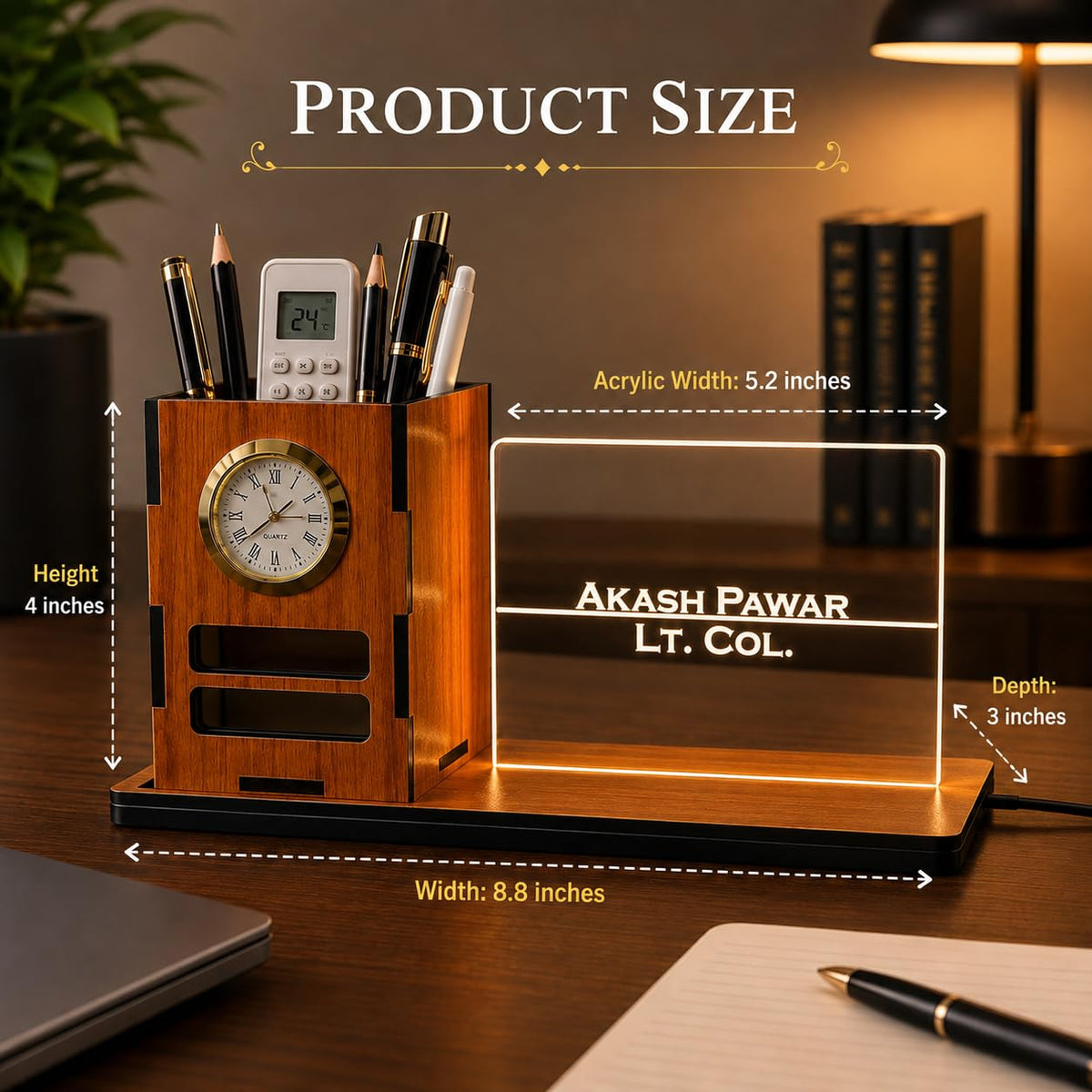 Zesta Personalised Pen Holder with Analog Watch – image 12
