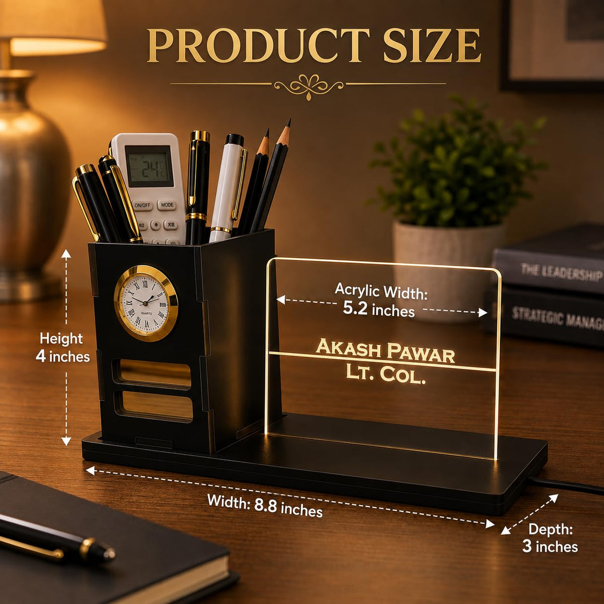 Zesta Personalised Pen Holder with Analog Watch – image 9