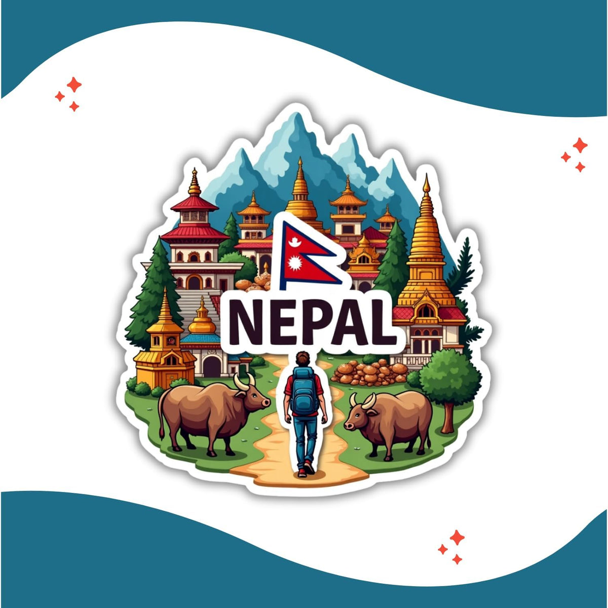 Zesta Nepal wooden fridge magnet - image 2