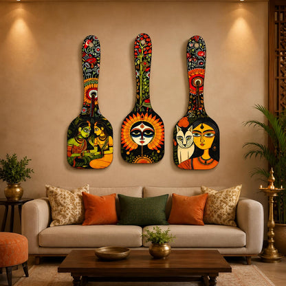Zesta Rajasthani Spoon MDF wooden wall hanging - image 3