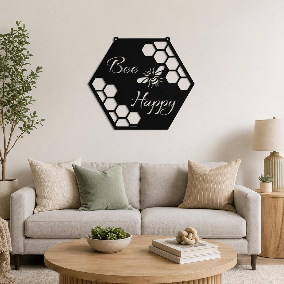 Zesta Bee Happy MDF wooden wall hanging - image 3