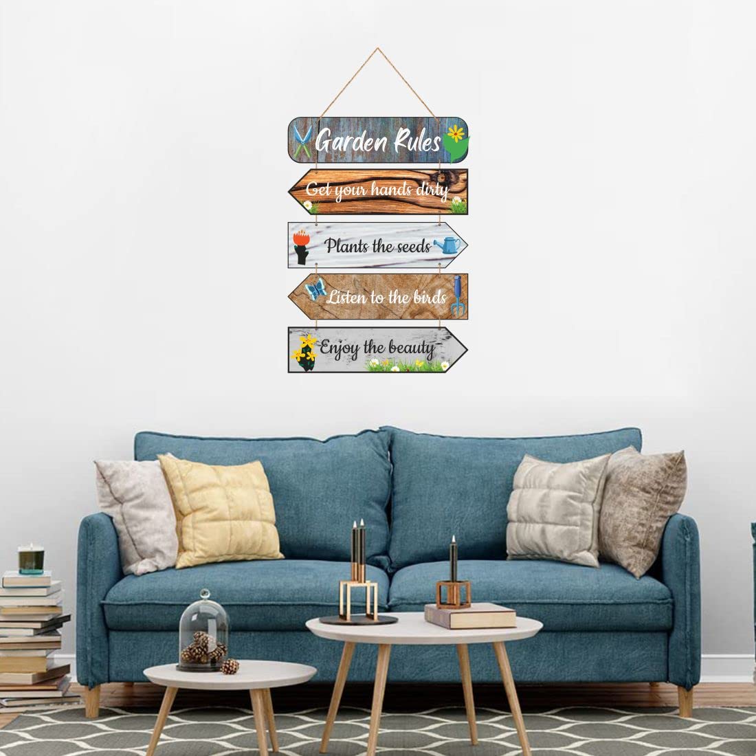Zesta Garden Rules MDF wooden wall hanging - image 3