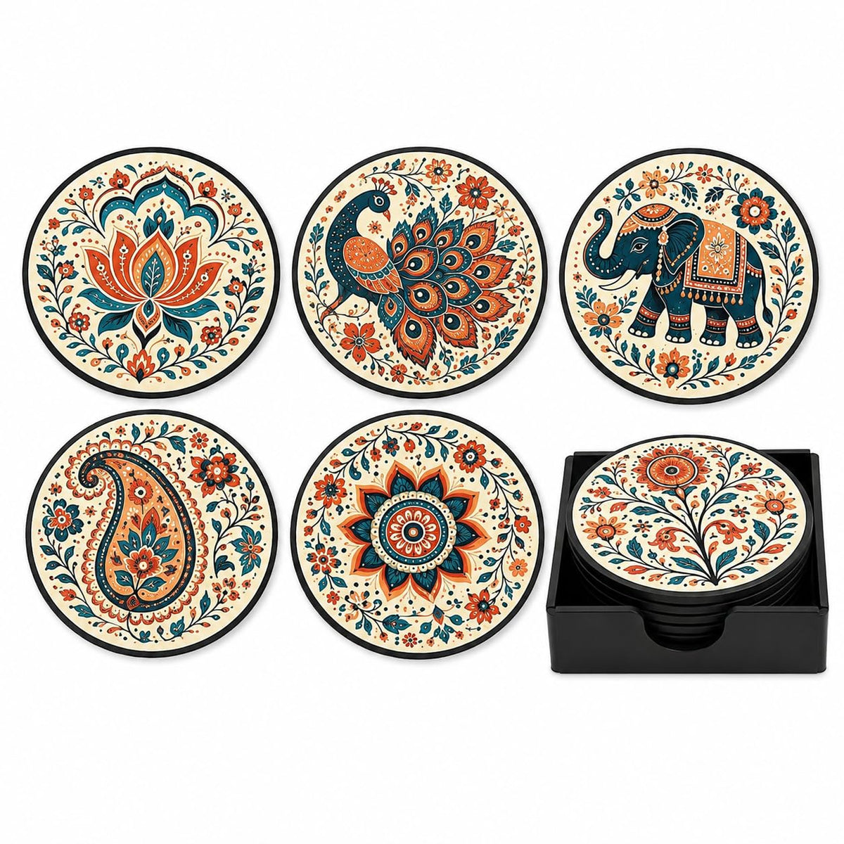 Zesta Abstract 2 Wooden Coasters – Set of 6 – image 3