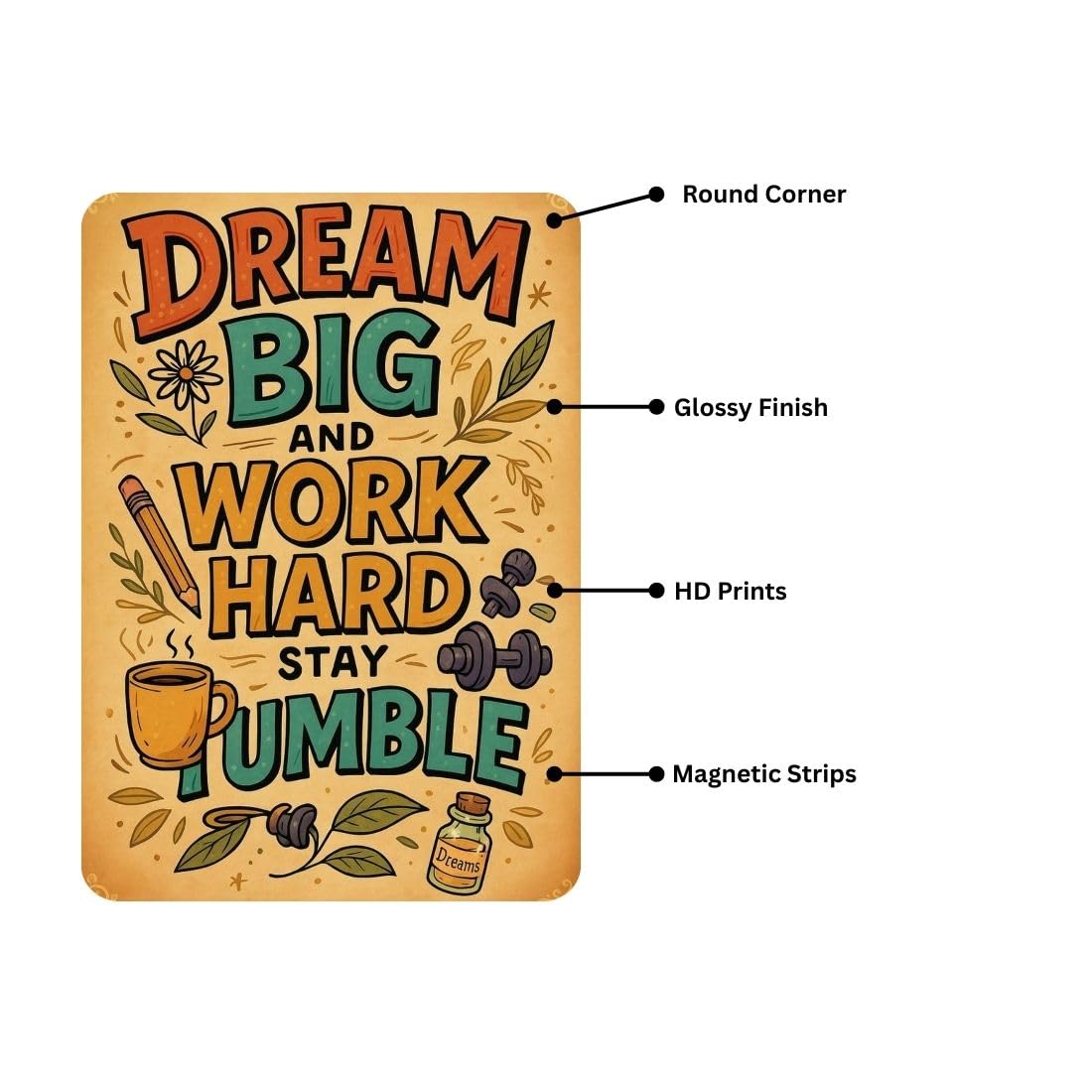 Zesta Dream Big self-adhesive MDF wooden wall hanging - image 3