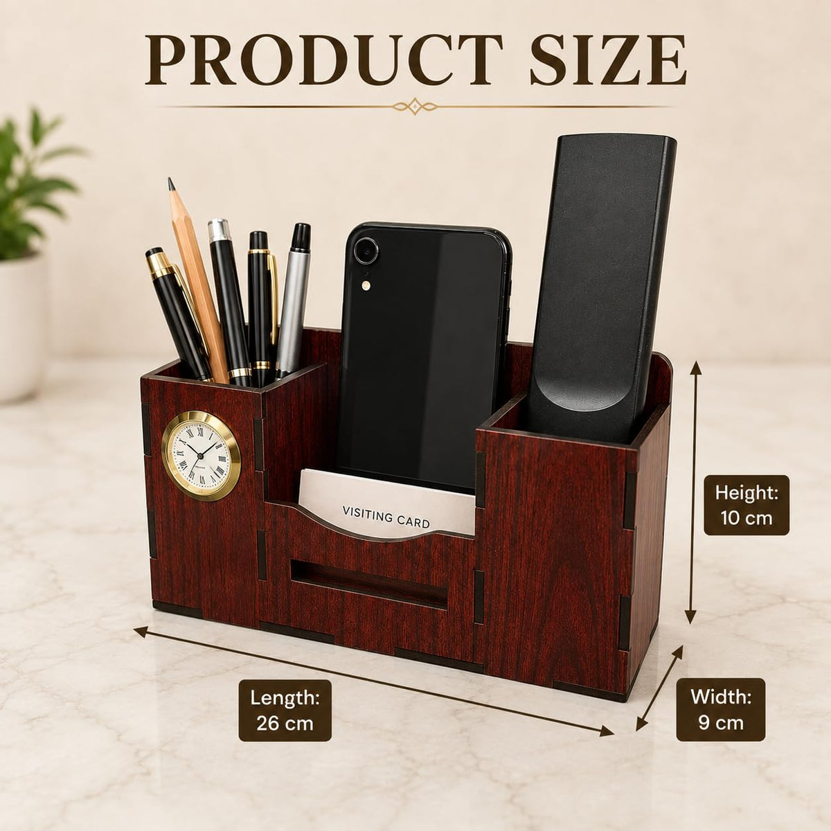Zesta Desk Organiser with Clock – image 3