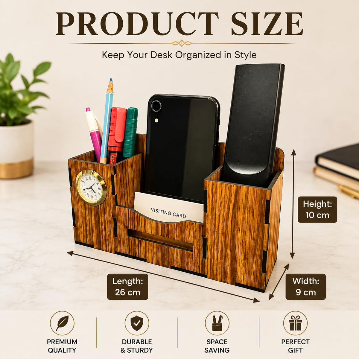 Zesta Desk Organiser with Clock – image 7