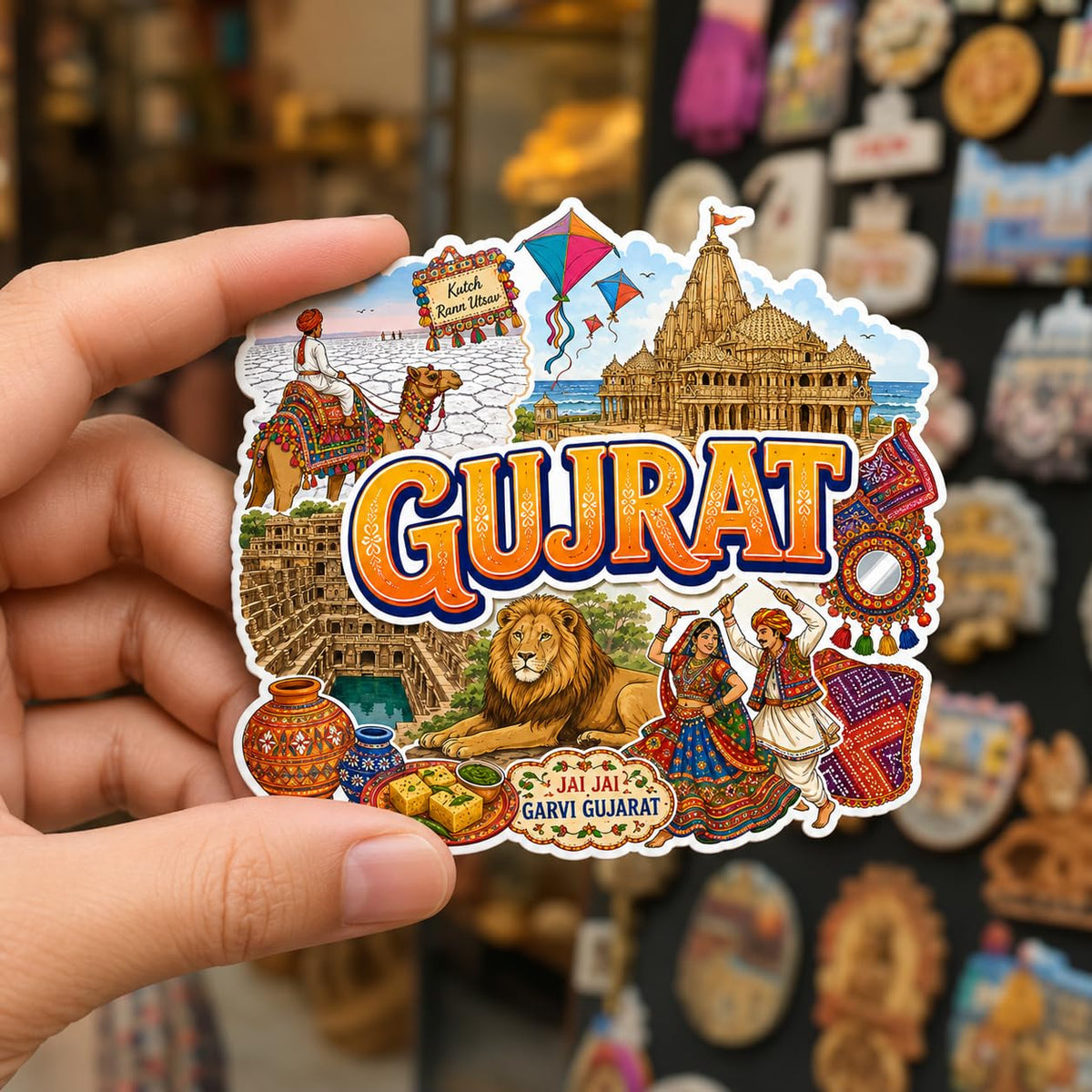 Zesta Gujarat wooden fridge magnet - image 3