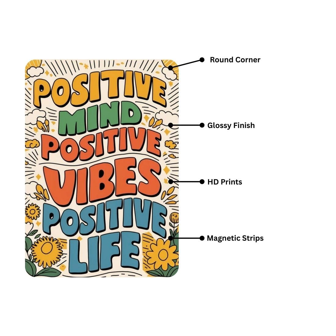 Zesta Positive Mind self-adhesive MDF wooden wall hanging - image 3