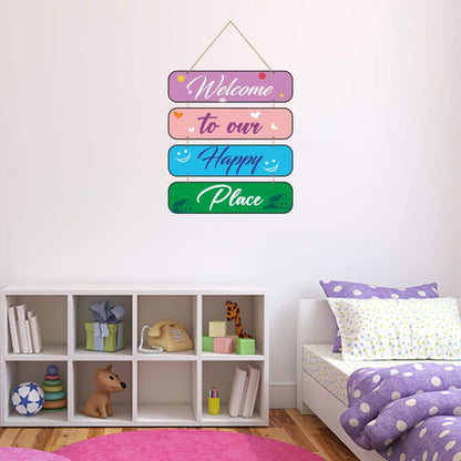 Zesta Happy Place MDF wooden wall hanging - image 4