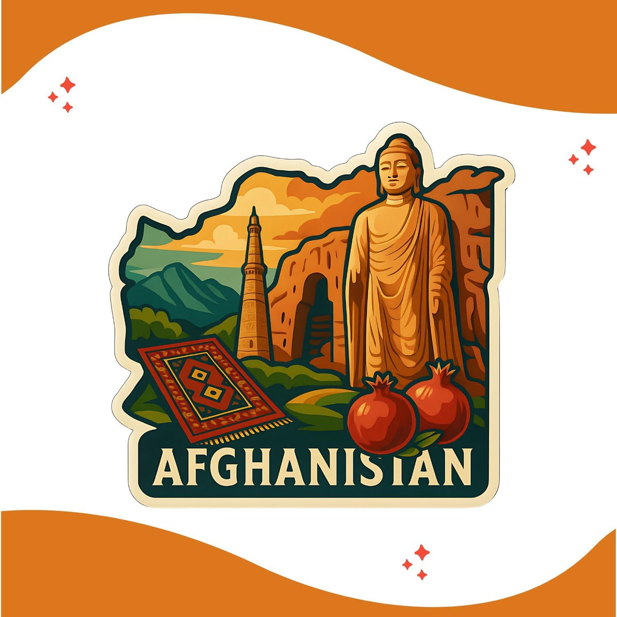 Zesta Afghanistan wooden fridge magnet - image 4