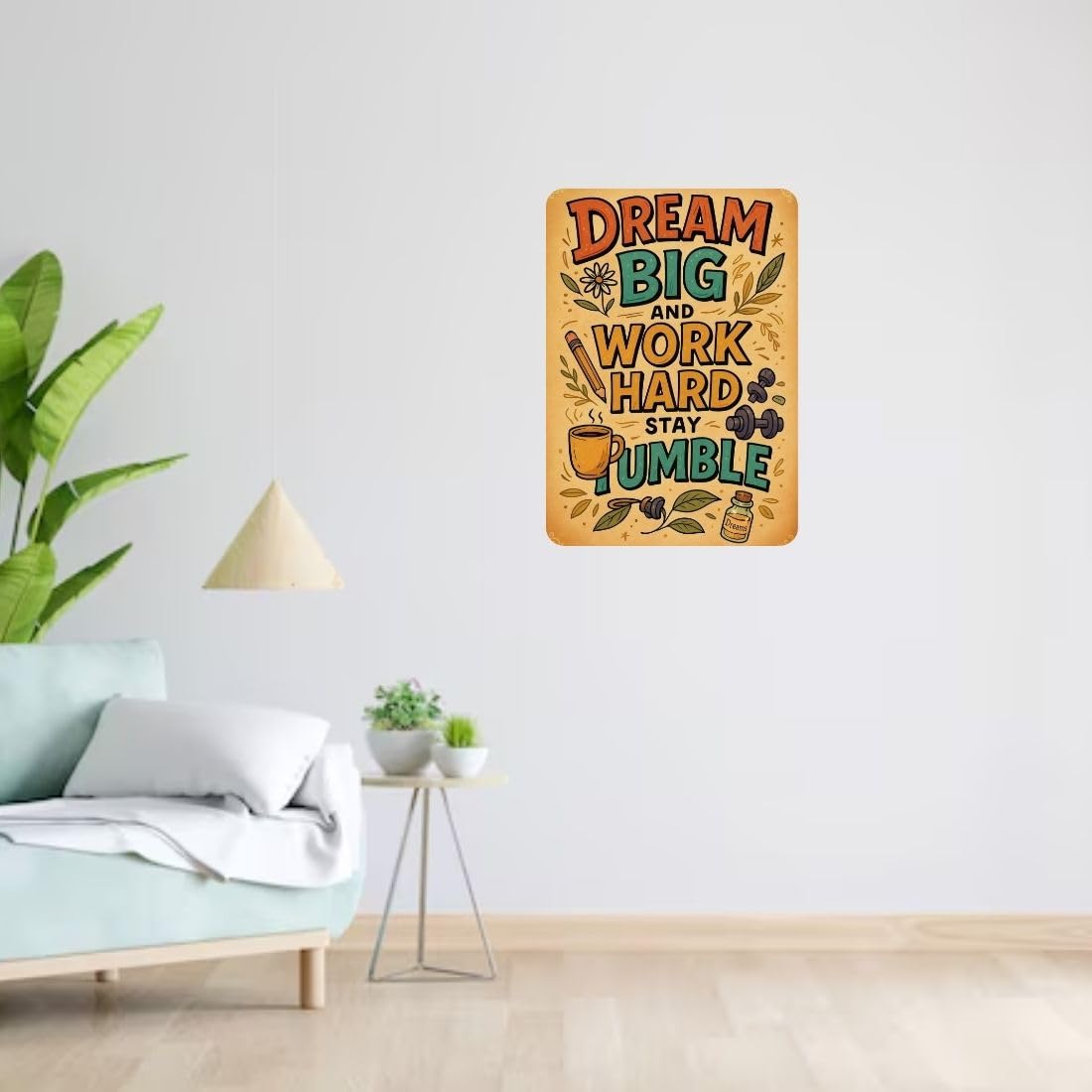 Zesta Dream Big self-adhesive MDF wooden wall hanging - image 4