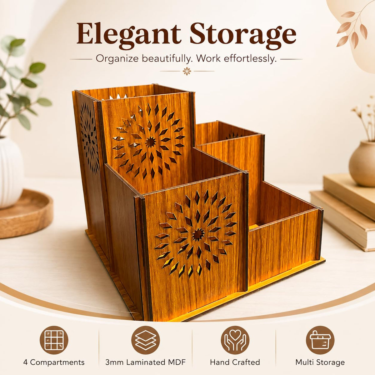 Zesta 4-Compartment Desk Organiser – image 4