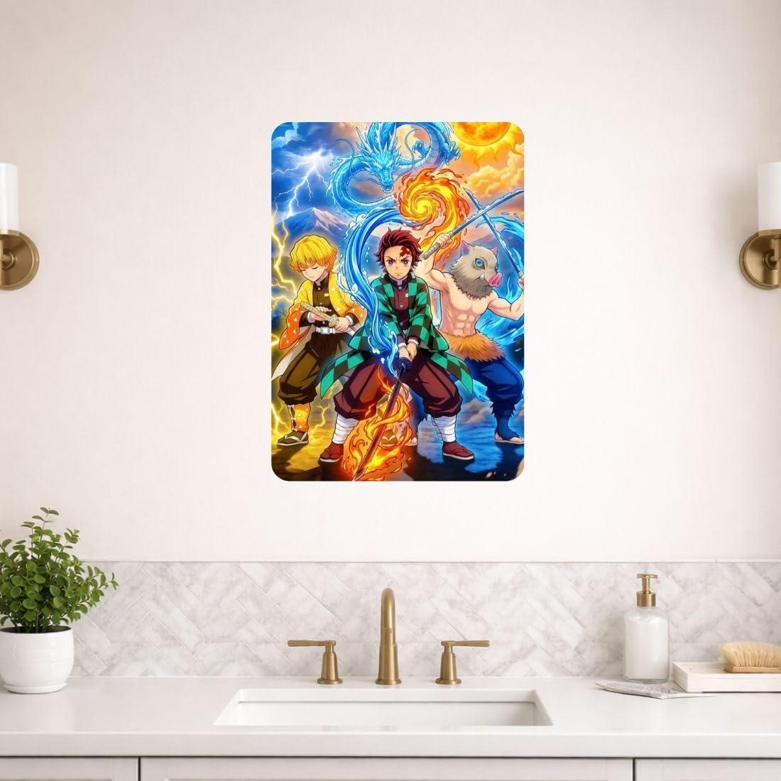 Zesta Demon Slayer – Design 3 self-adhesive MDF wooden wall hanging - image 5