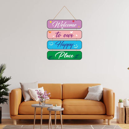 Zesta Happy Place MDF wooden wall hanging - image 5