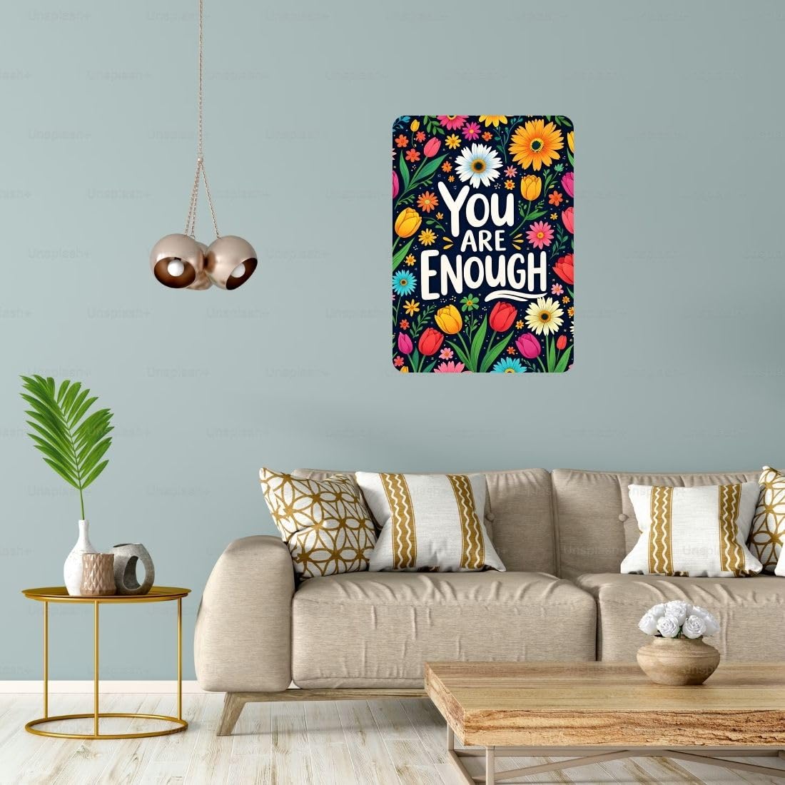 Zesta You Are Enough self-adhesive MDF wooden wall hanging - image 5