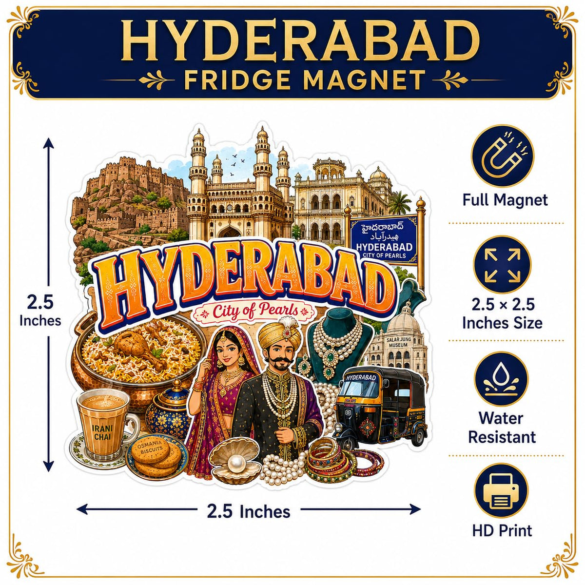Zesta Hyderabad wooden fridge magnet - image 5