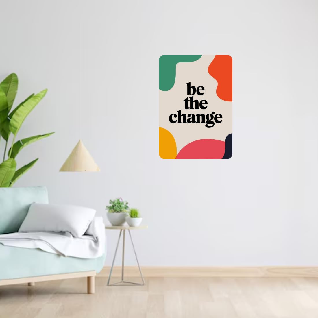 Zesta Be the Change self-adhesive MDF wooden wall hanging - image 6