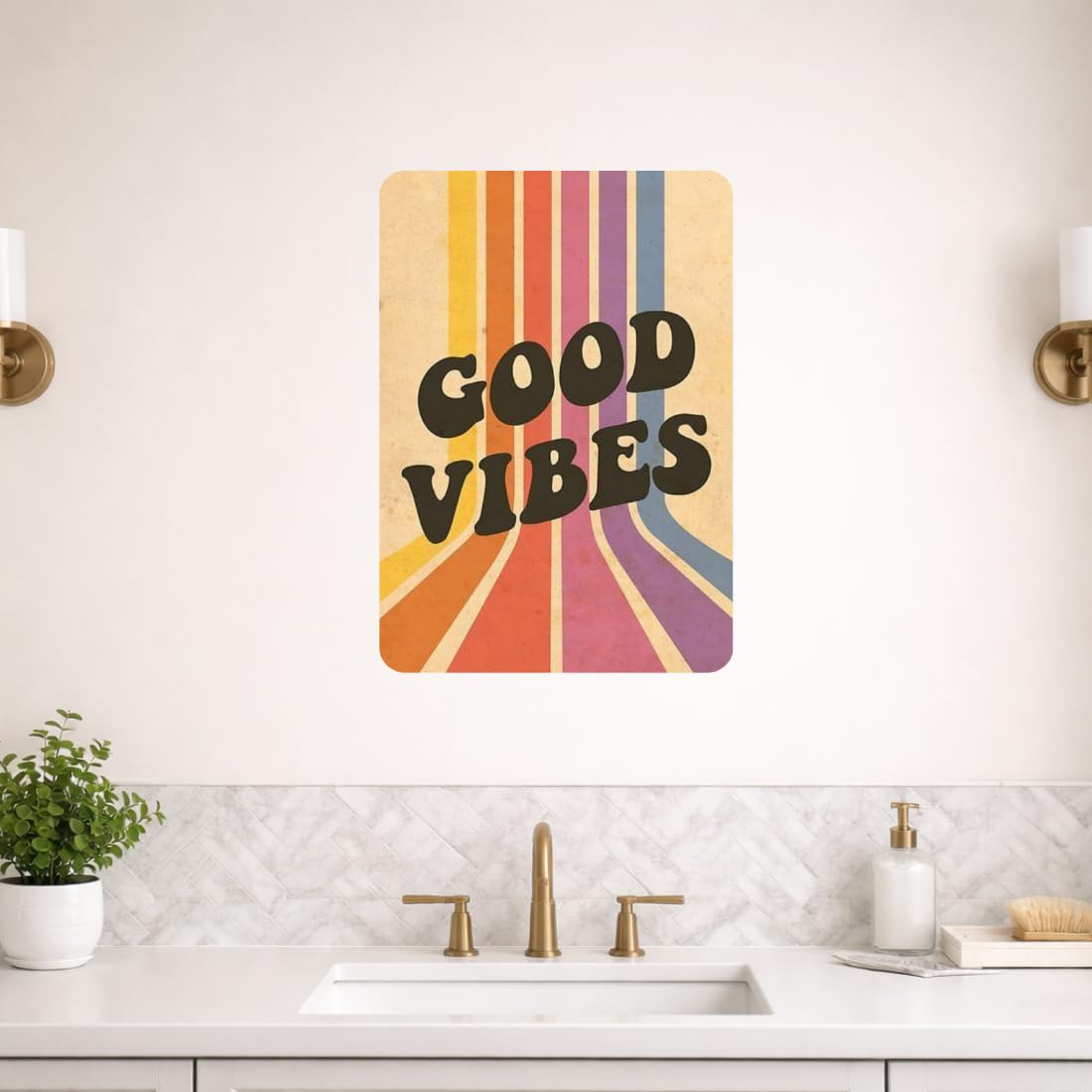 Zesta Good Vibes self-adhesive MDF wooden wall hanging - image 6