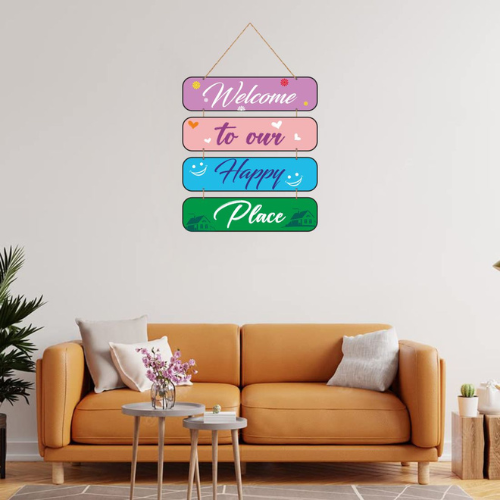 Welcome To Our Happy Place MDF Wall Decor