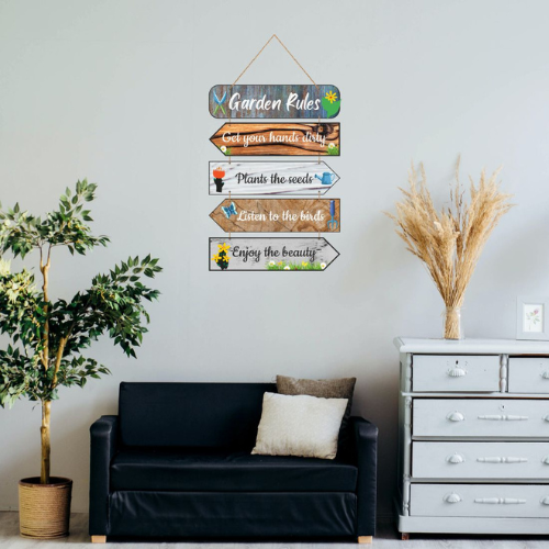 Garden Rules MDF Wall Decor