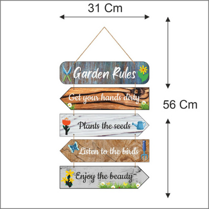 Garden Rules MDF Wall Decor