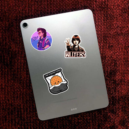stranger things waterproof vinyl stickers size and finish detail