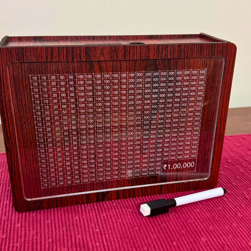 Piggy Bank for Adults with Numbers.