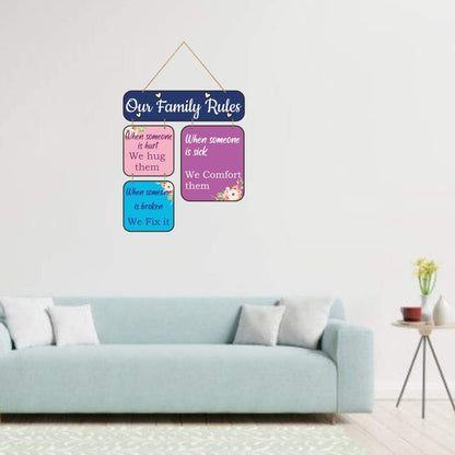 Otidge Family Rules MDF wooden wall hanging - image 5