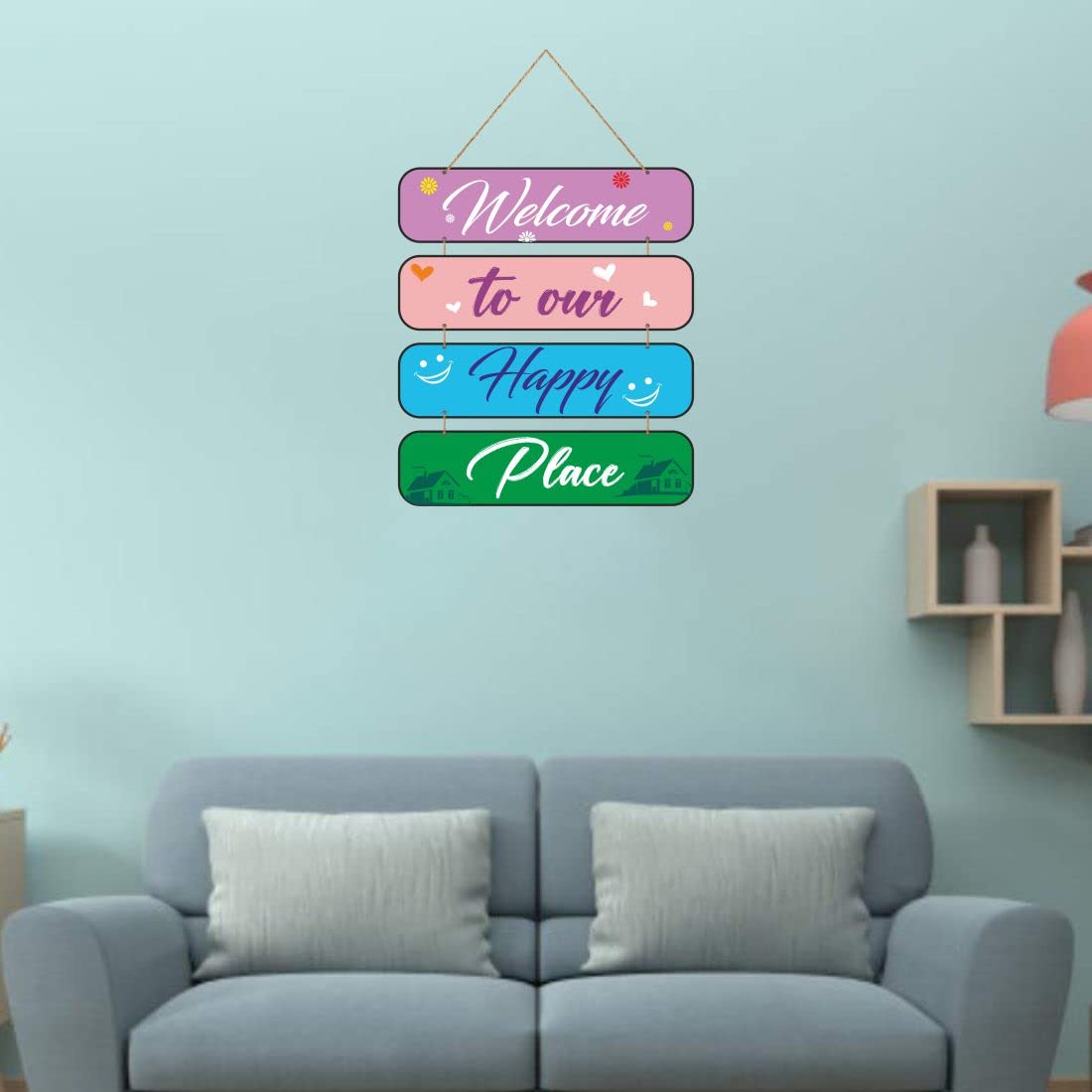 Otidge Happy Place MDF wooden wall hanging - image 5
