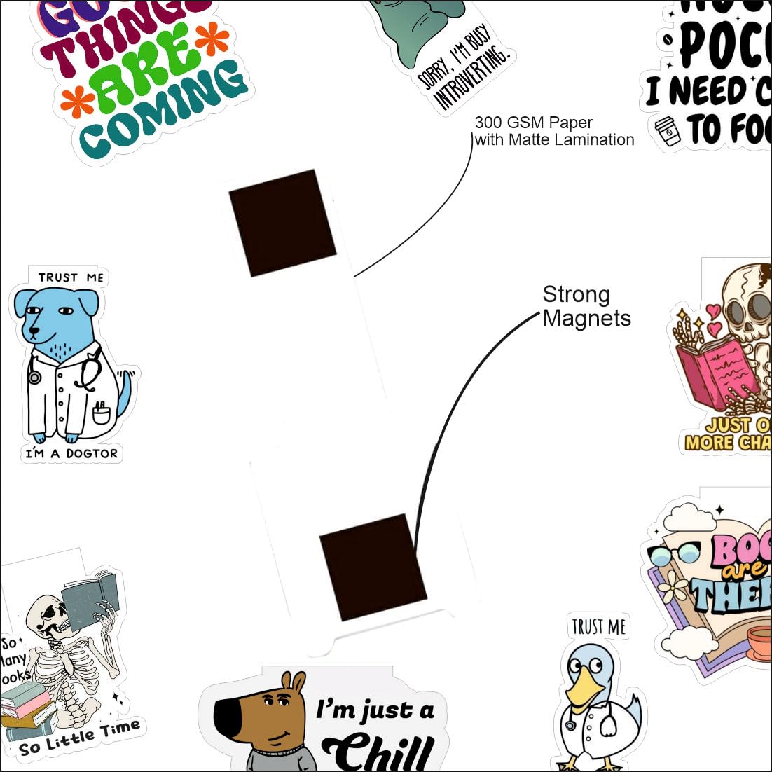 trendy magnetic bookmark feature and material detail