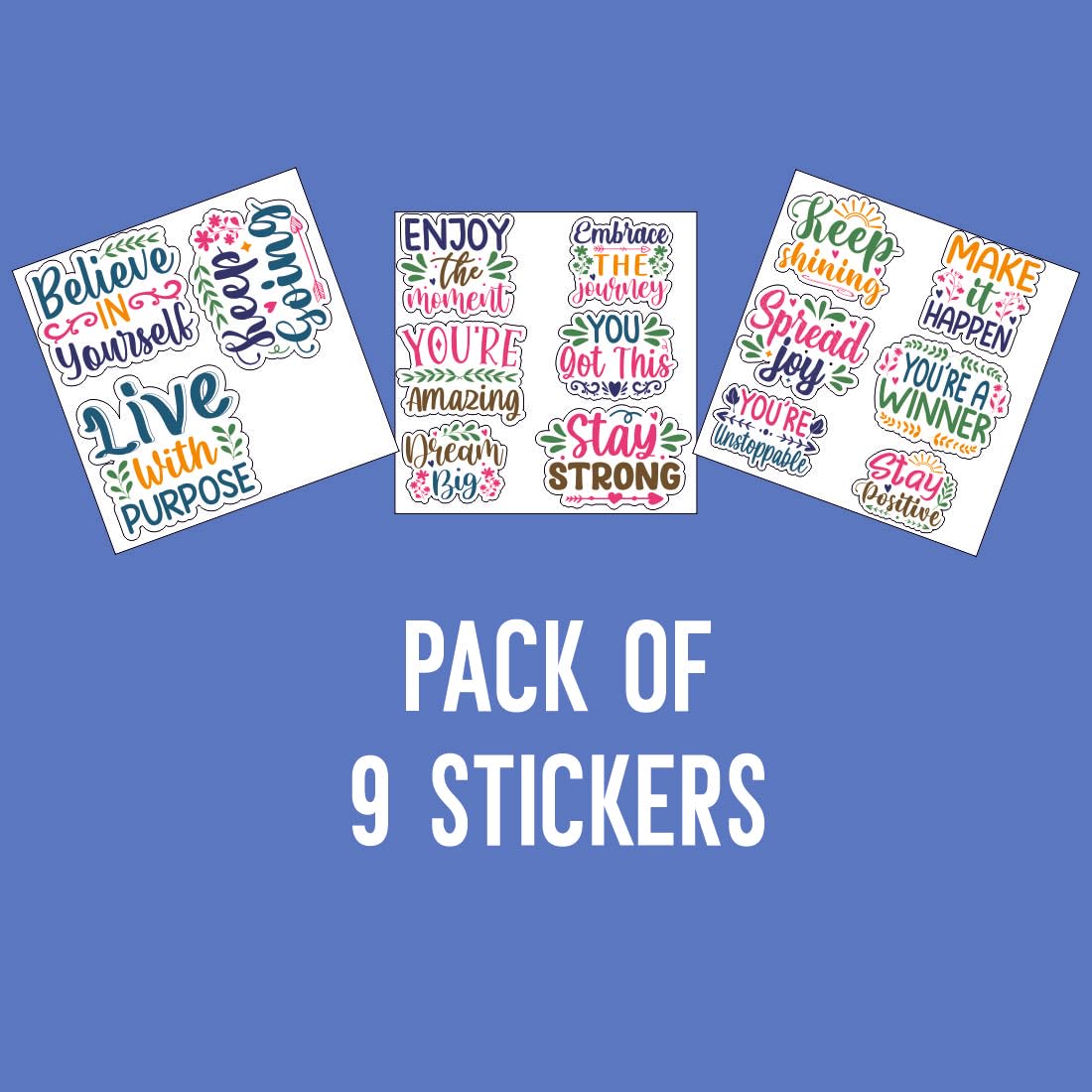 Inspiring Waterproof Sticker (pack of 9)