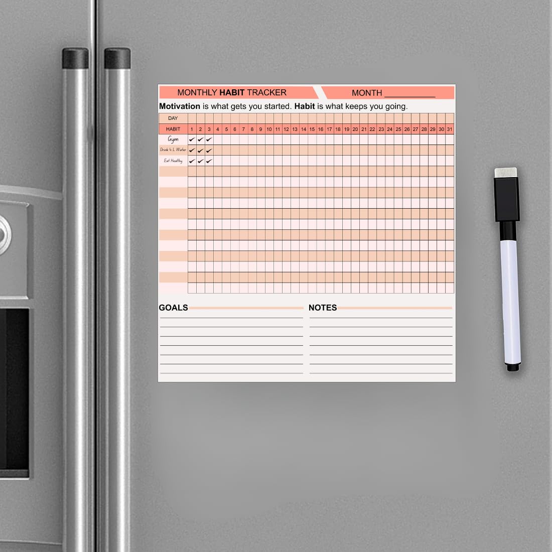 Magnetic Planner for Fridge - Habit Tracker