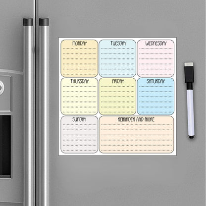 Magnetic Planner for Fridge - Monday to Saturday