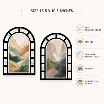 Zesta Abstract jharokha mirror wall decor - image 4