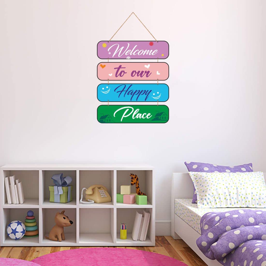 Otidge Happy Place MDF wooden wall hanging - image 2