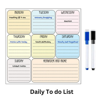 Magnetic Planner for Fridge - Monday to Saturday