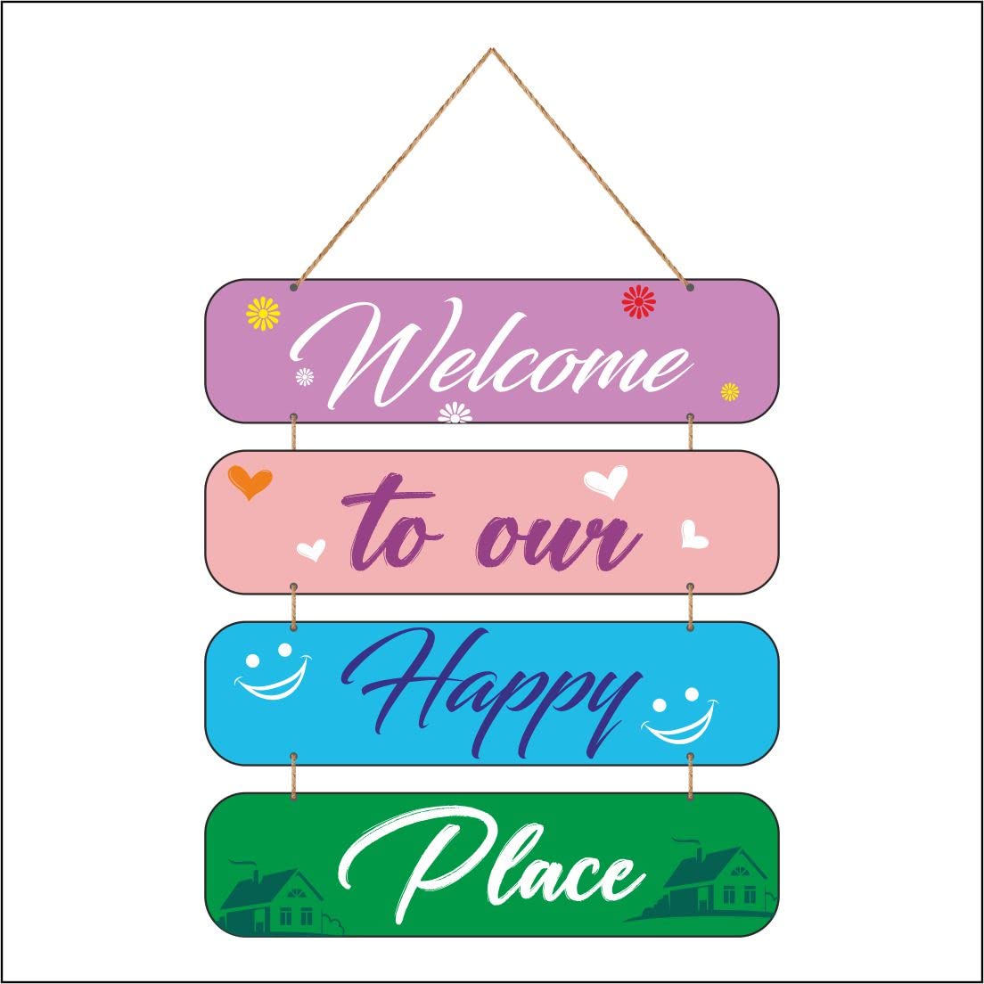 Otidge Happy Place MDF wooden wall hanging - image 1