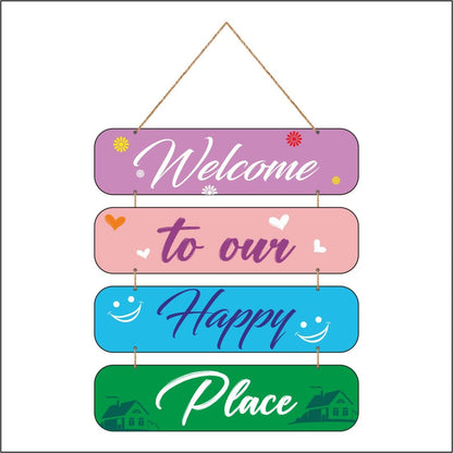 Otidge Happy Place MDF wooden wall hanging - image 1