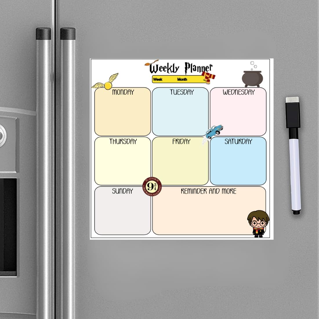 Vinyl Planner for Fridge - Harry Potter