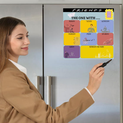 Magnetic Planner for Fridge - Friends