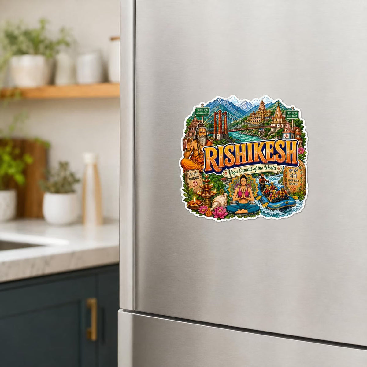 Zesta Rishikesh wooden fridge magnet - image 1