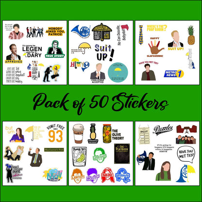 how i met your mother waterproof vinyl stickers close up design detail