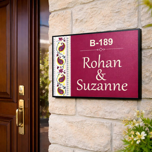 mandala custom name plate for home entrance door name board
