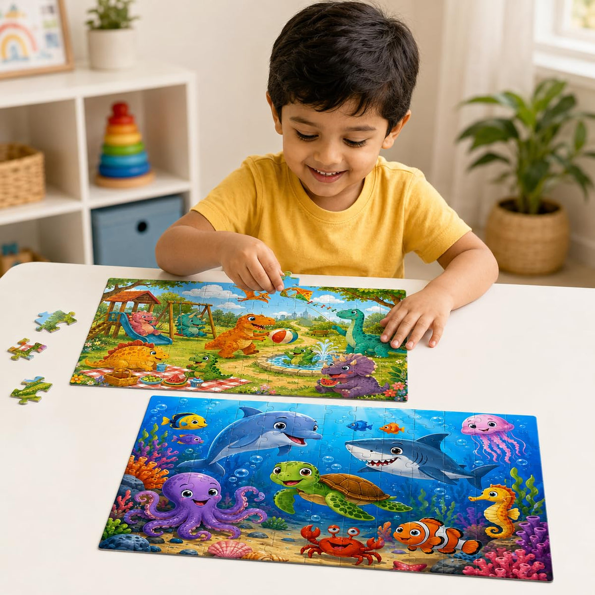 Zesta Dinosaur & Sea Animal 48-piece wooden jigsaw puzzle - image 3