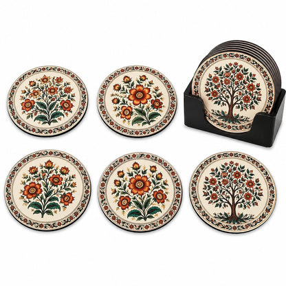 Zesta Floral Wooden Coasters – Set of 6 – image 4