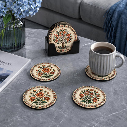Zesta Floral Wooden Coasters – Set of 6 – image 3